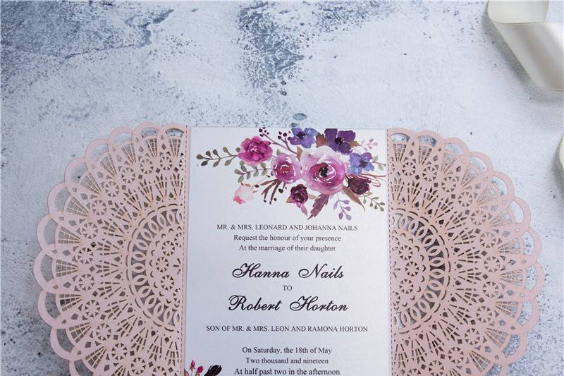 Invitación de boda corte láser