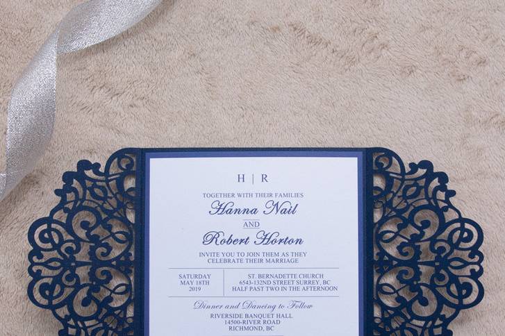 Invitación de boda corte láser