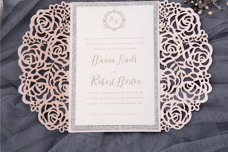 Invitación de boda corte láser