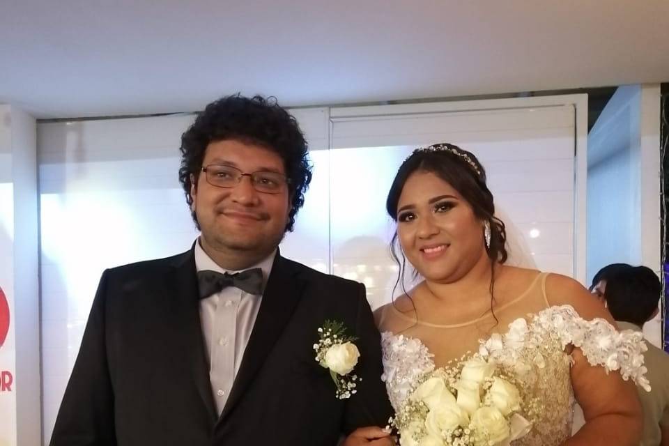 Novios ramo y boutonier