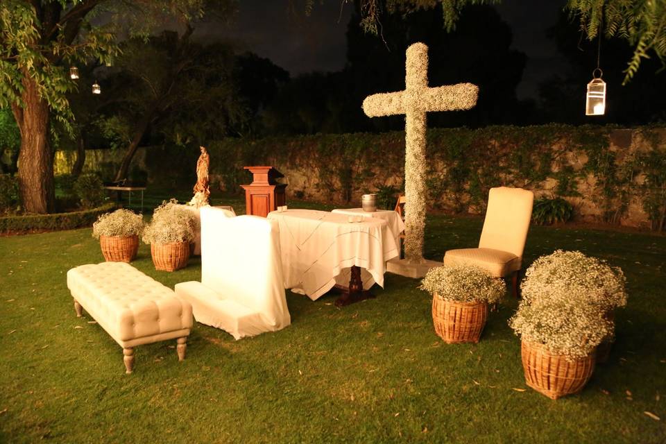 Altar para ceremonia religiosa