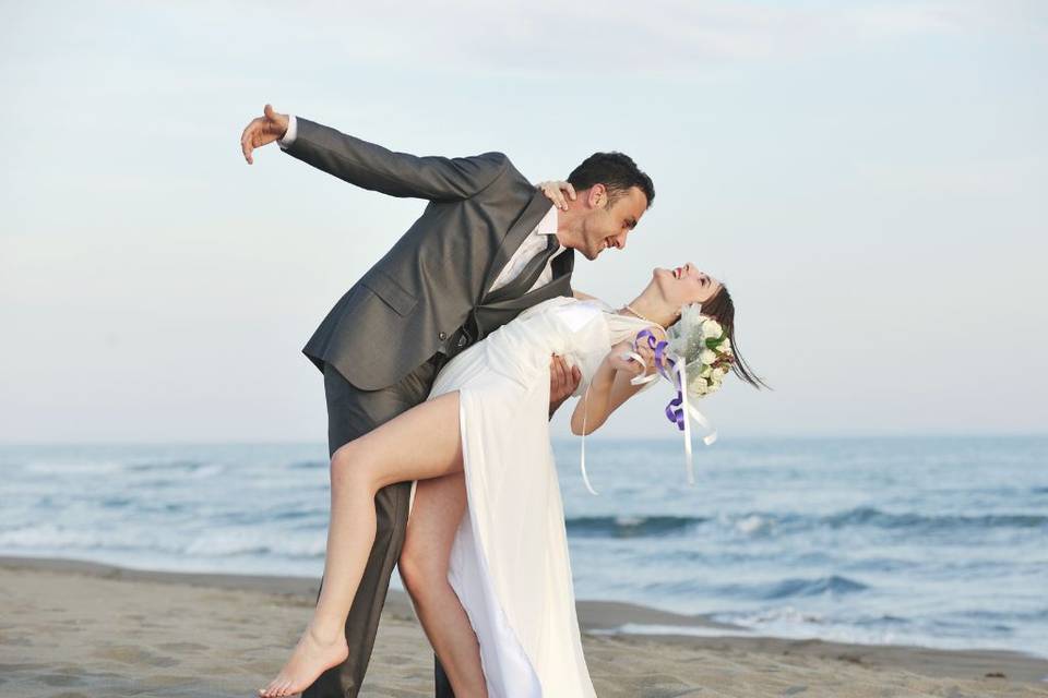 Pareja en la playa