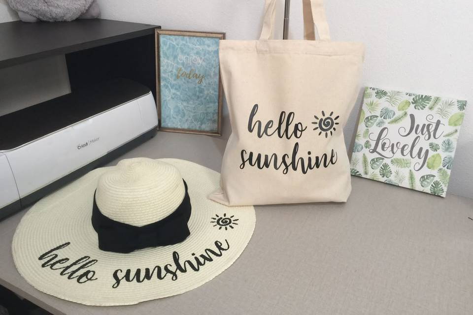 Kit sombrero y totebag beige