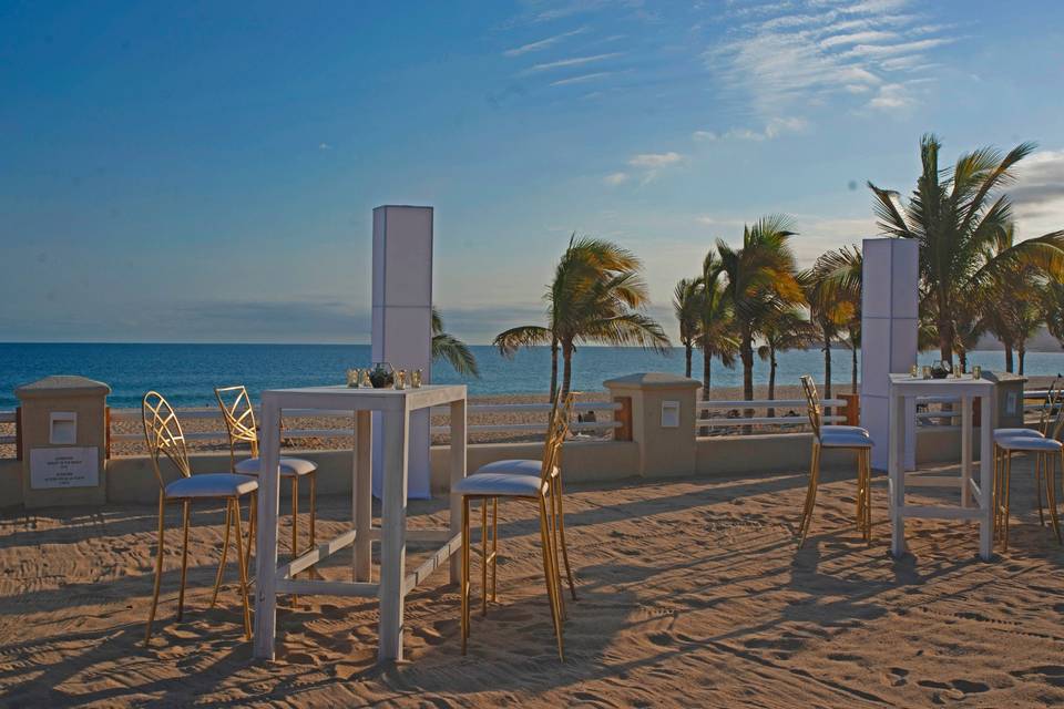 Montaje lounge en playa