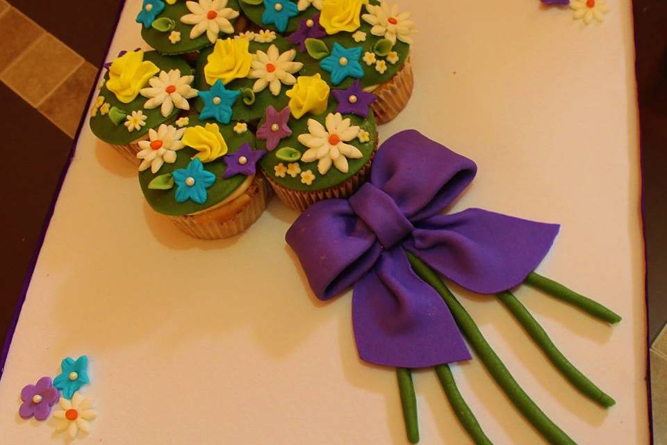 Ramo de flores de cupcakes