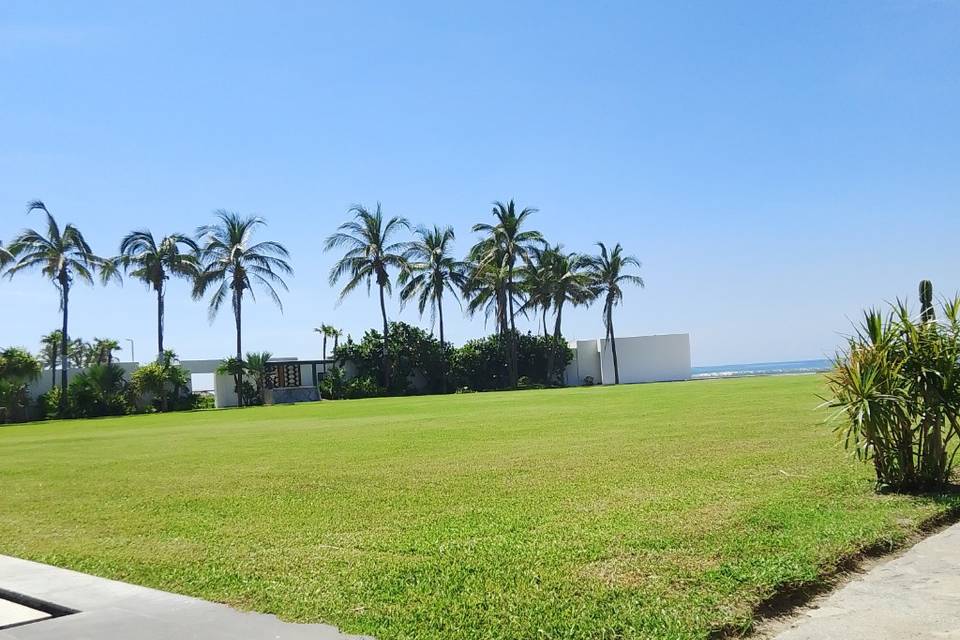 Jardín en playa