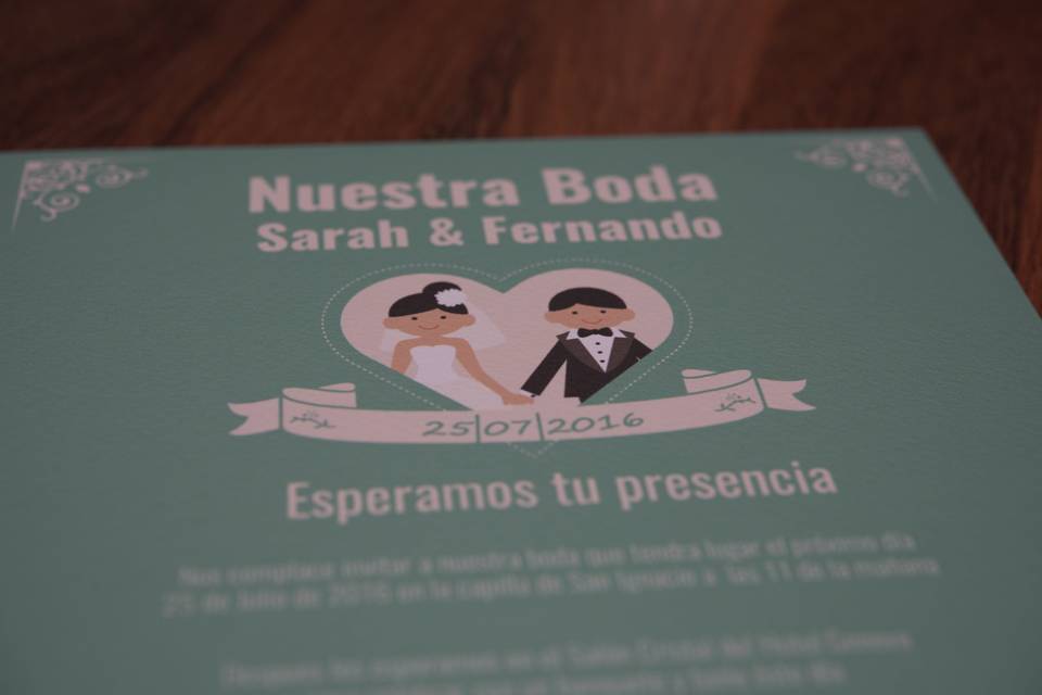 Invitaciones boda 20 x 20