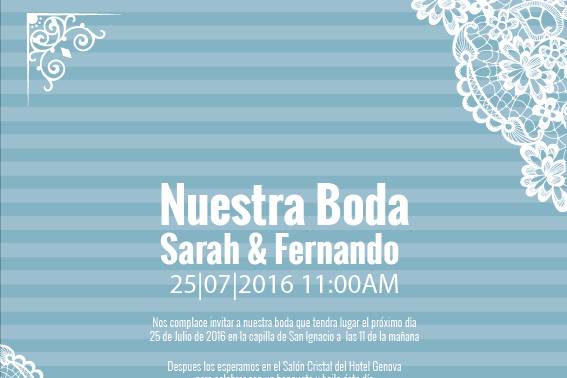 Invitaciones boda 20 x 20