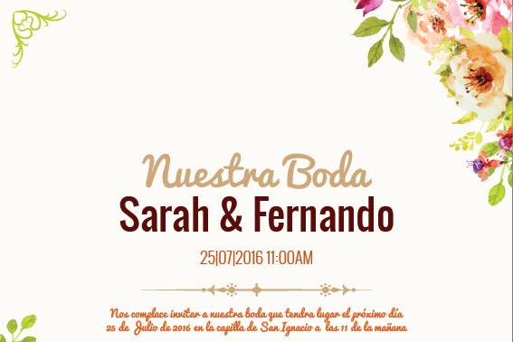 Invitaciones boda 20 x 20