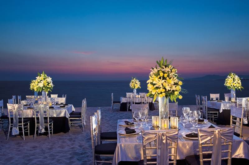 Elegante montaje en playa