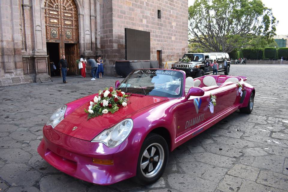 Limusina Porsche rosa