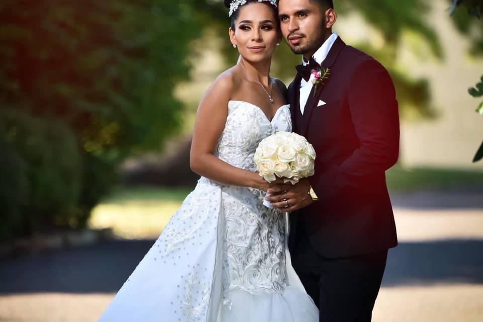 Vestido de novia con guipur