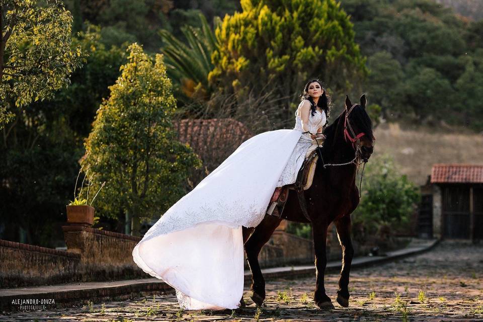 Vestido sirena con ensamble