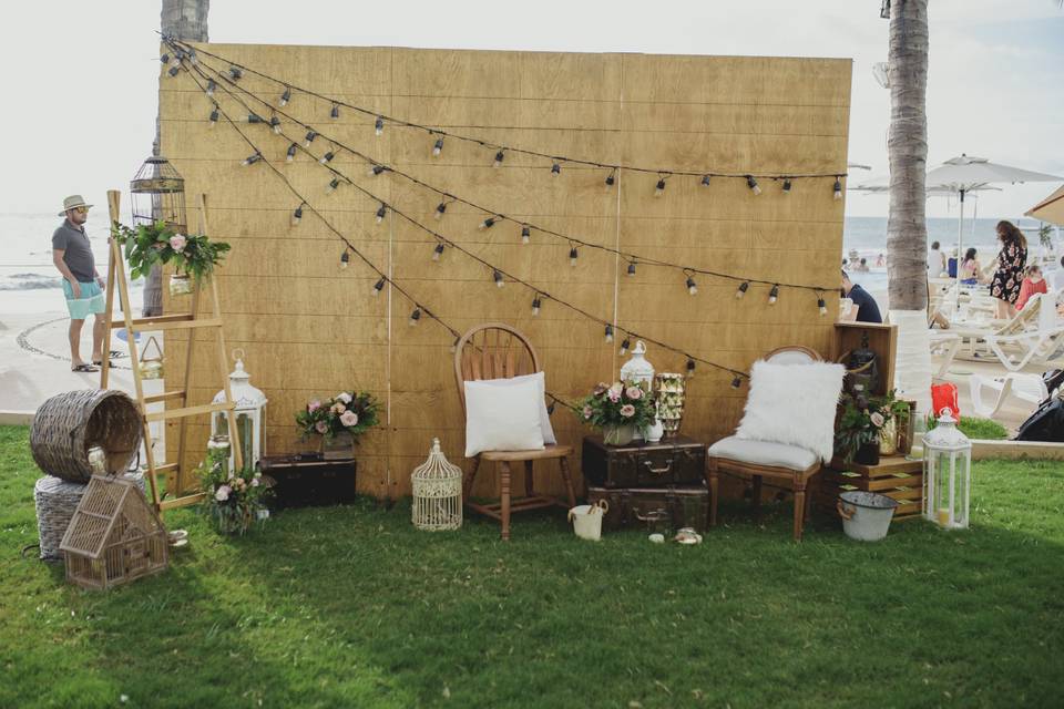 Recibidor boda estilo vintage