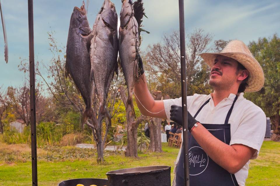Chef Andrés Jordan en acción