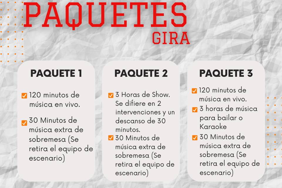 Paquetes de Show
