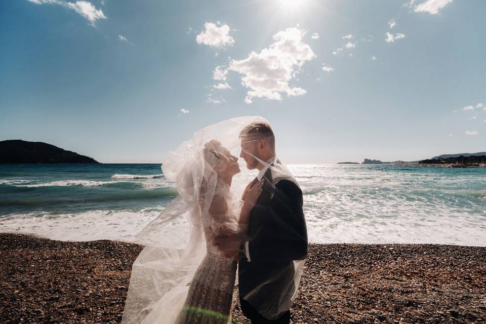 Boho wedding couple