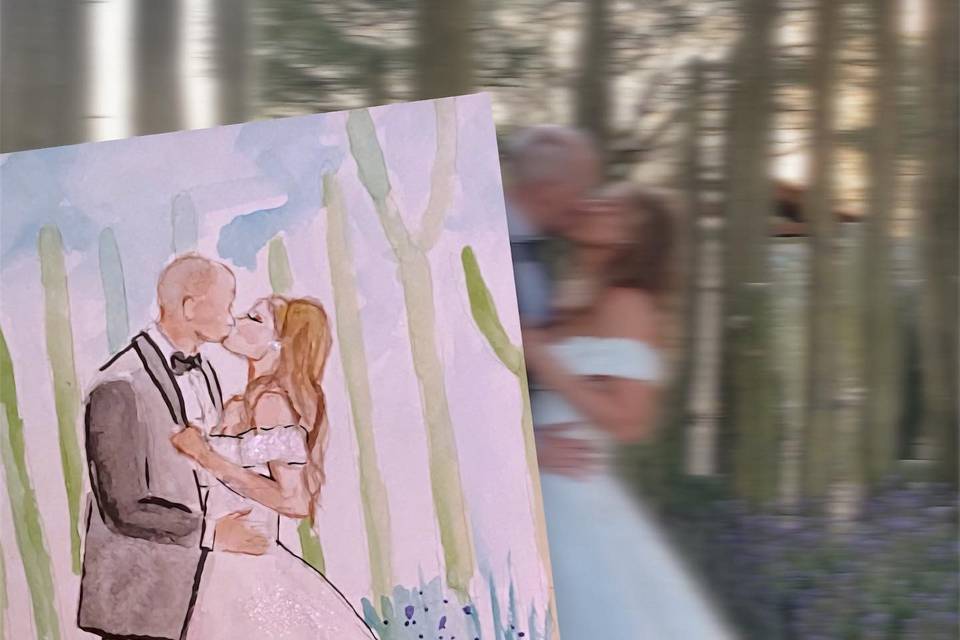 Pintura de los novios