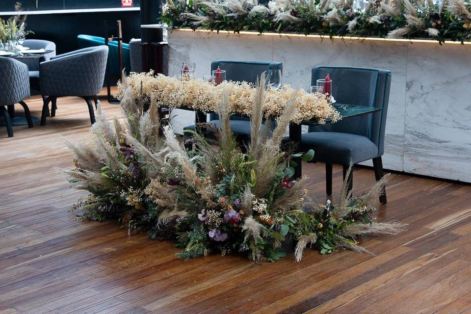 Decoración floral para mesas