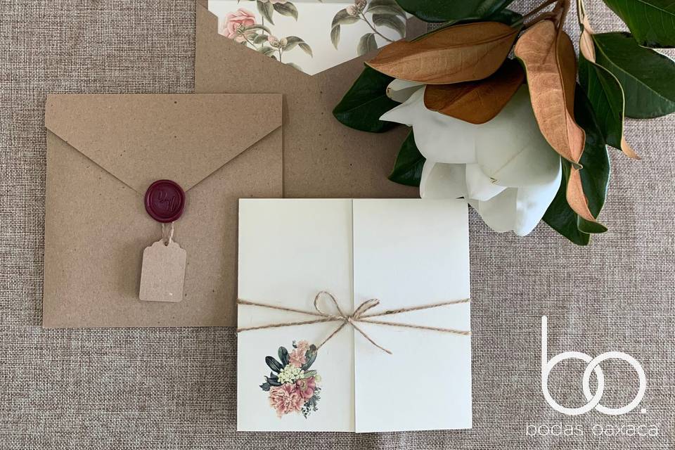 Invitaciones estilo boho chic