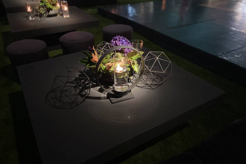 Arreglo floral con luces