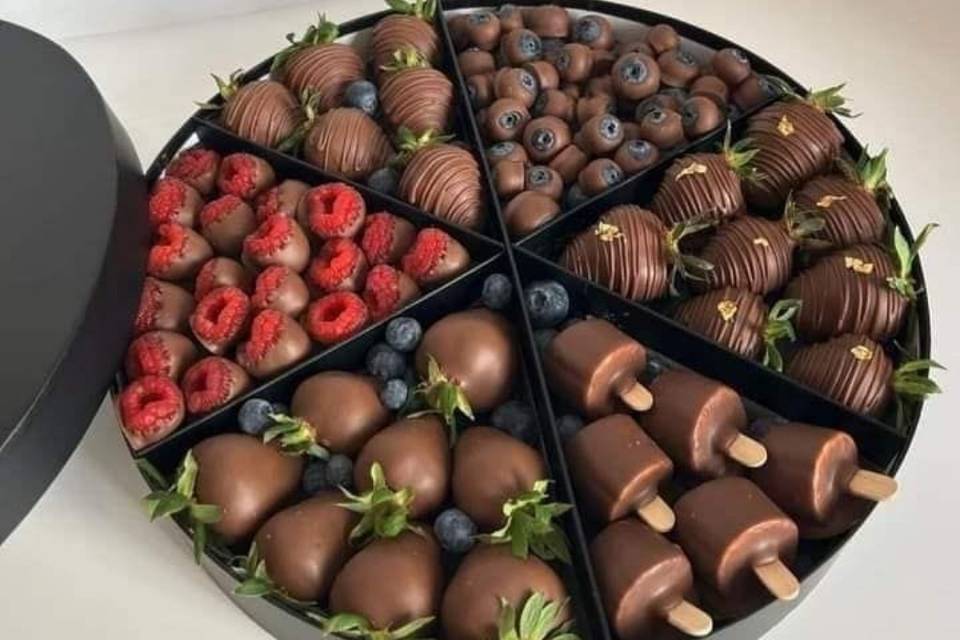 Fruta cubiertas de chocolate