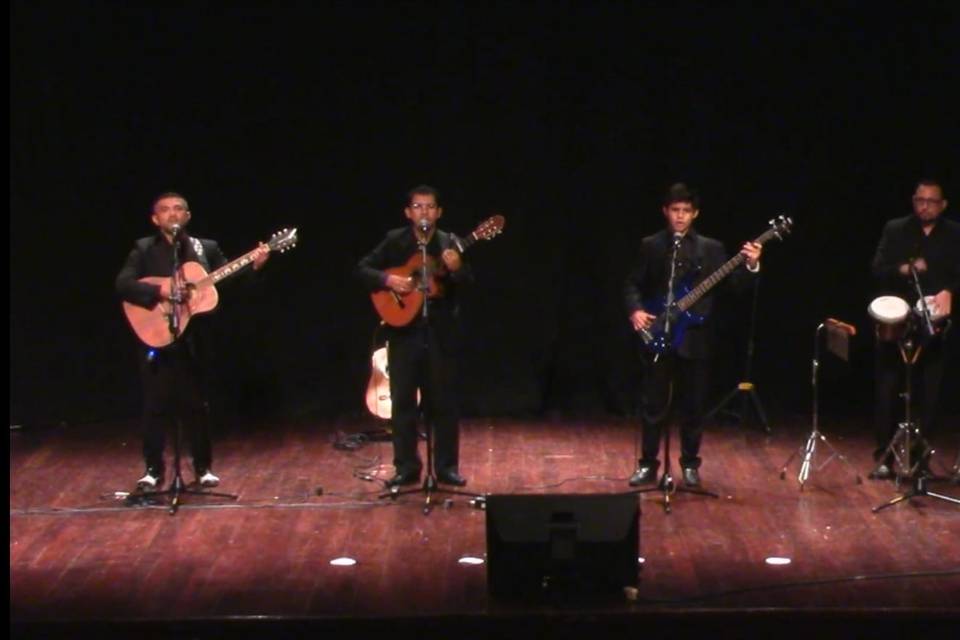 Grupo tocando en un escenario