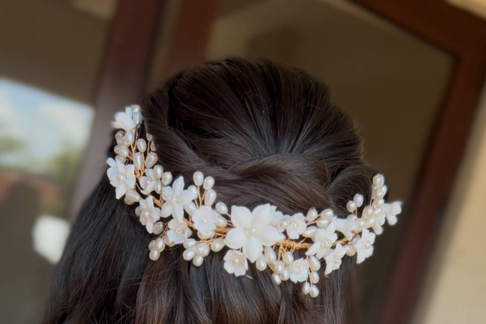 Estilo romántico peinado novia