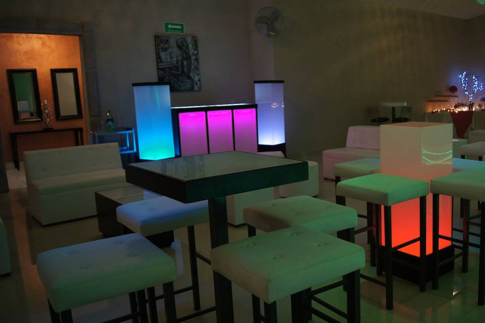 Salas lounge iluminadas