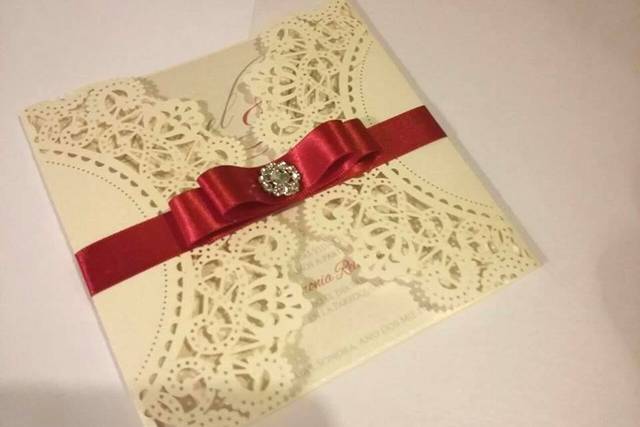 Invitación corte láser boda