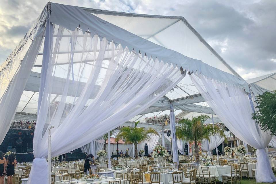 Carpa cortinas de organza