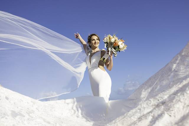 Novia posando