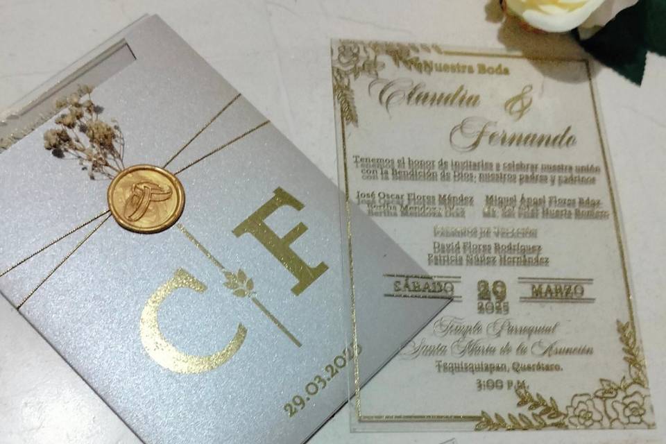 Acetato laminado y sello