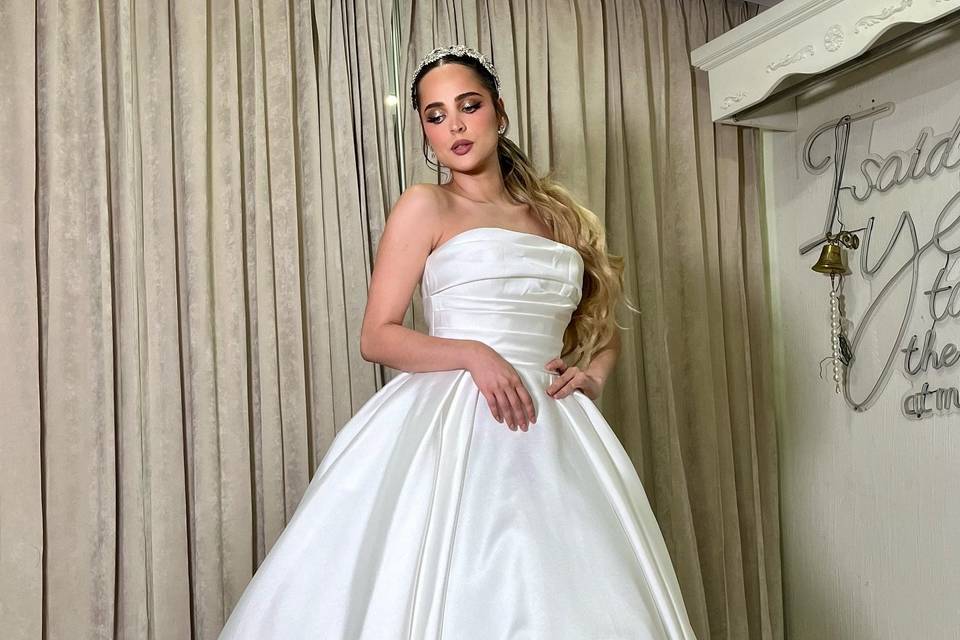 Vestido de novia liso