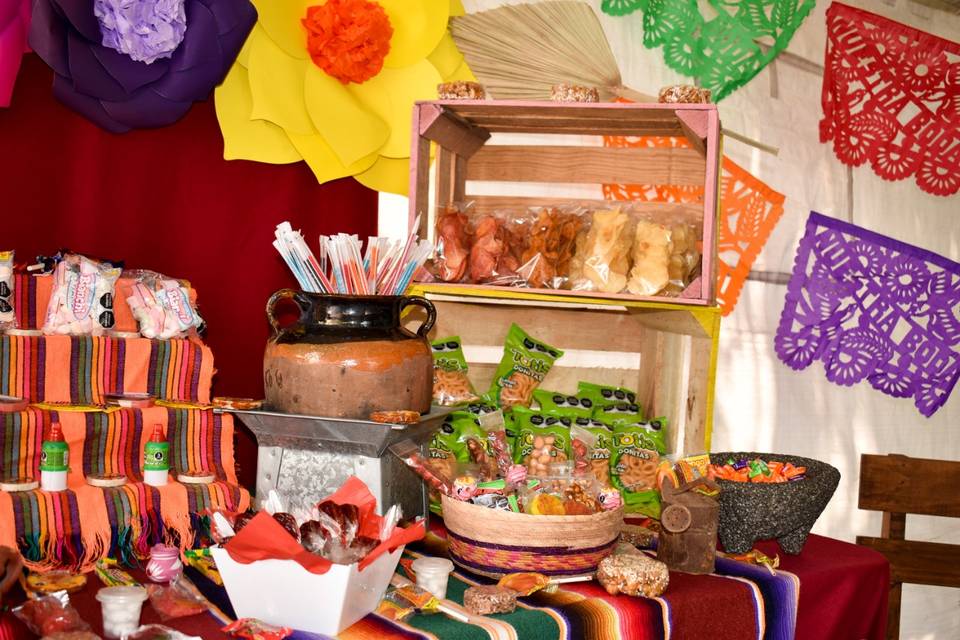 Mesa de dulces mexicano