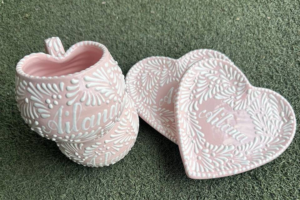 Taza chocolatera corazón