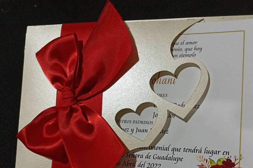 Invitación corazón doble