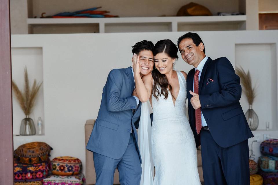 Novia y familia