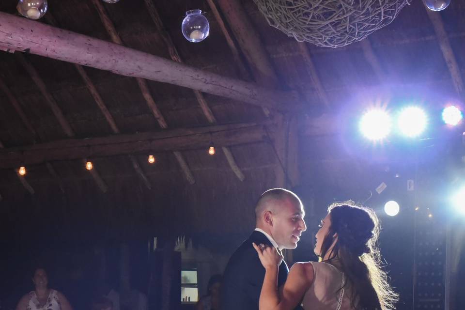 Bride and groom first dance