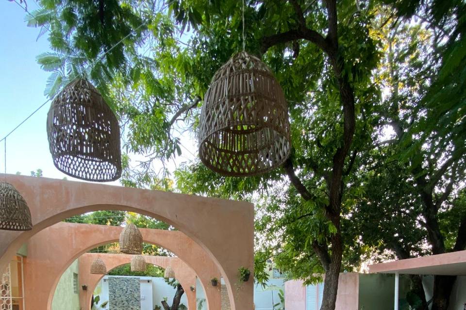 Terraza con montaje