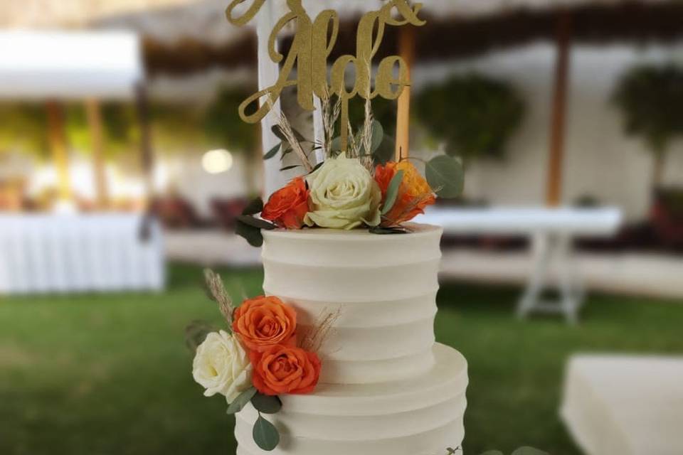 Pastel boda buttercream