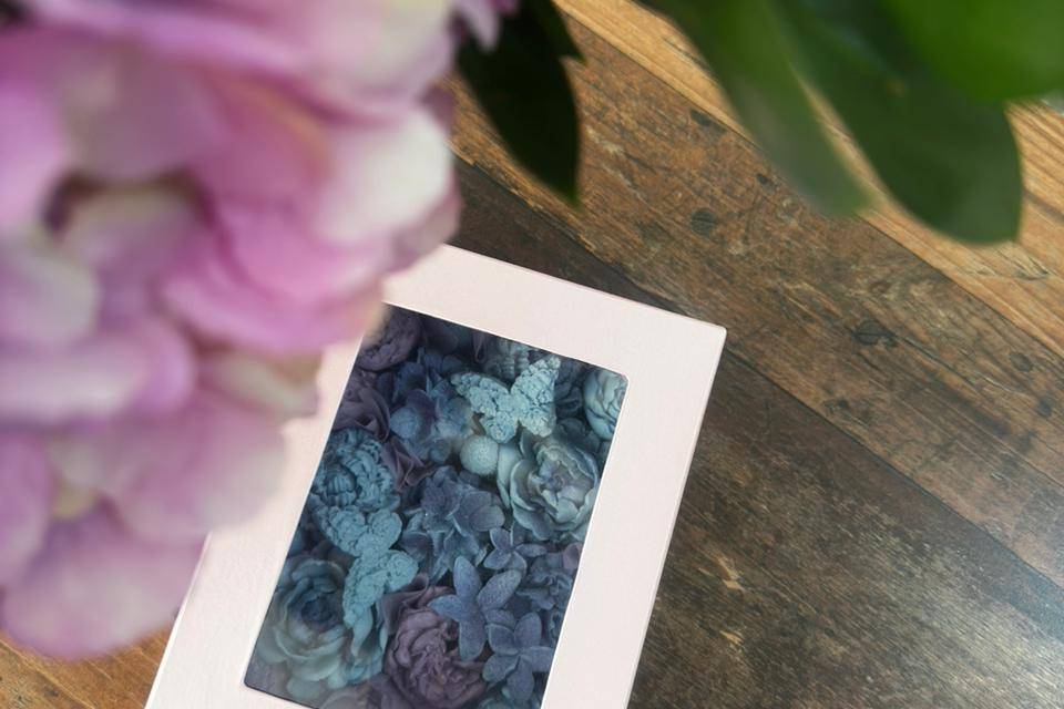 Cajas de flores de zefir