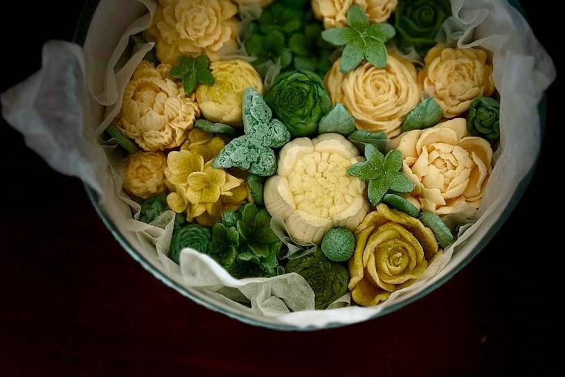 Flores para mesa de dulces