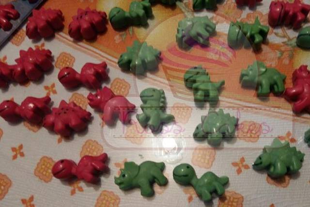 Mini dinosaurios de chocolate