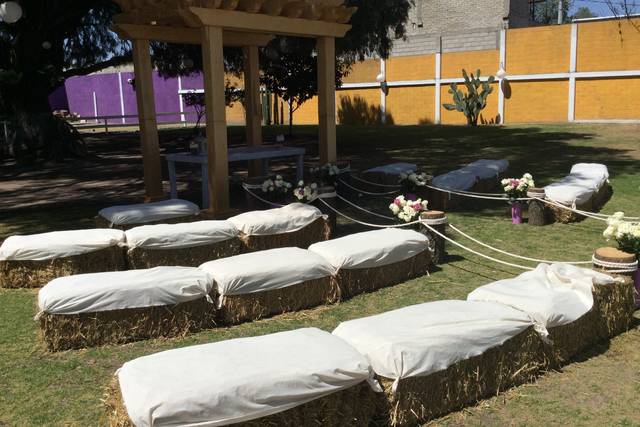 Pérgola boda campirana