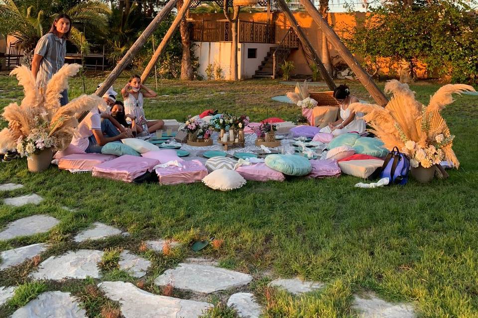 Picnic en atardecer