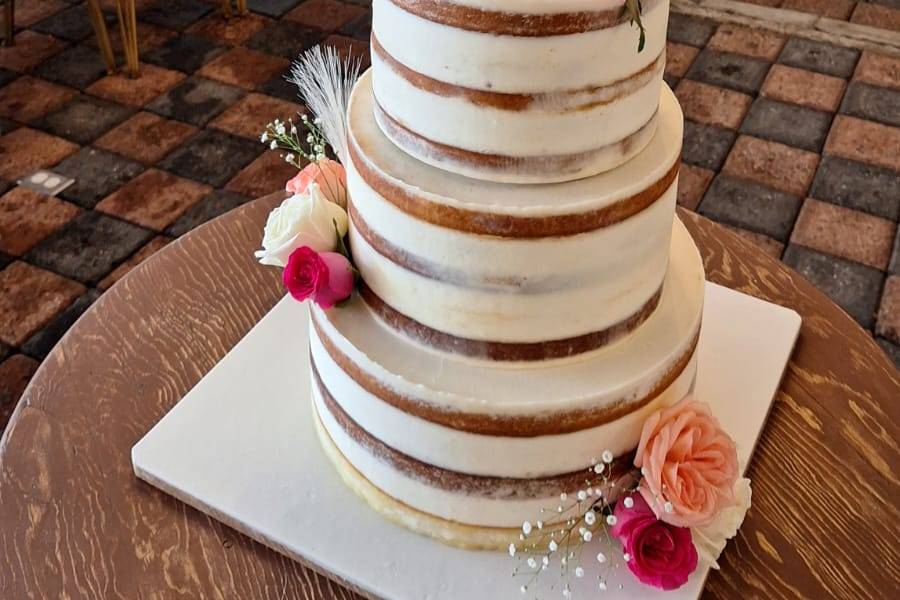 Naked cake con pampas