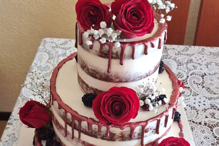 Naked cake rojo