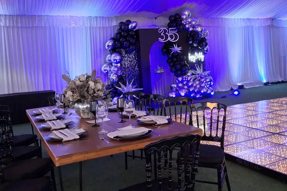 Espacio al aire libre y techado para eventos