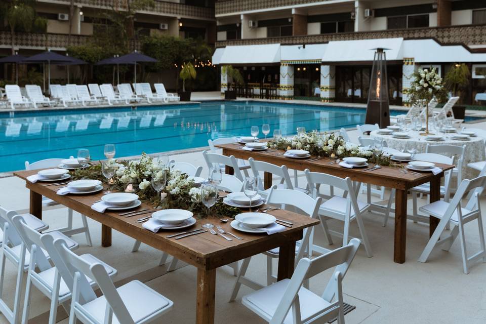 Espacio con alberca para eventos